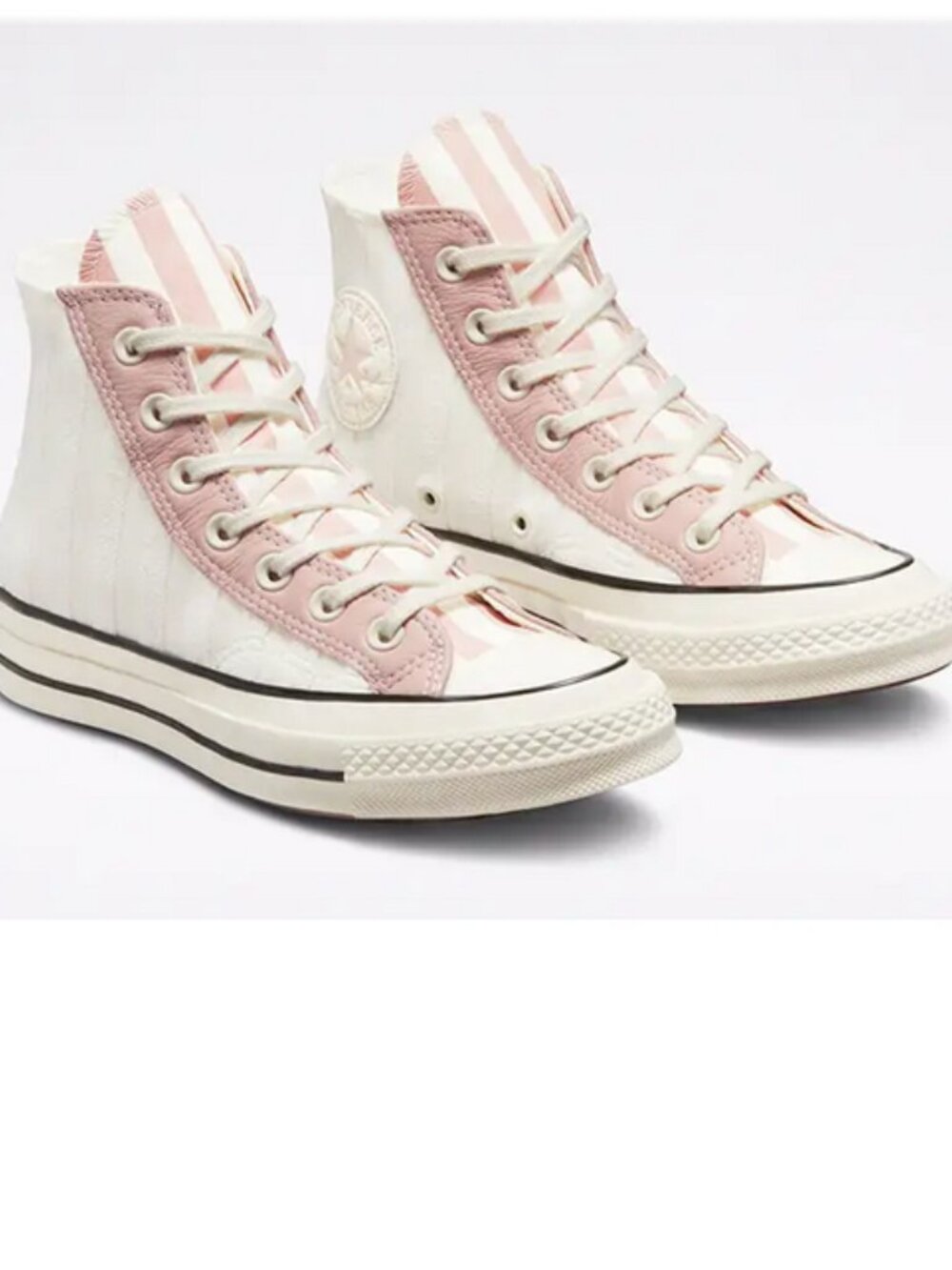 Converse Chuck 70 Striped Terry High Top in White, Pink, & Clay - US 8/8.5 NWOT
